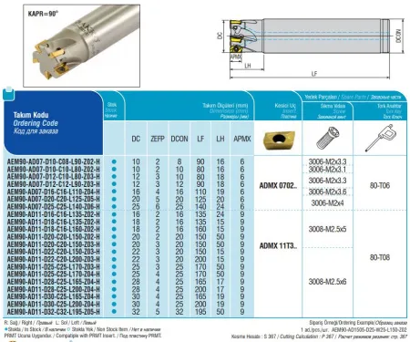AEM90-AD07-D10-C10-L80-Z02-H концевая фреза AKKO - фото 2