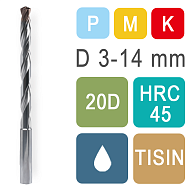 Сверла твердосплавные DRC20D с подачей СОЖ