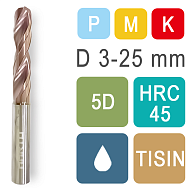 Сверла твердосплавные DRC5D с подачей СОЖ