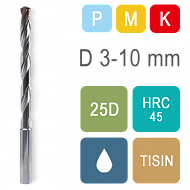 Сверла твердосплавные 25D с подачей СОЖ