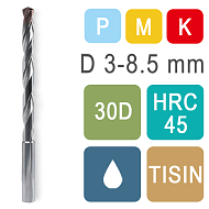 Сверла твердосплавные DRC30D с подачей СОЖ