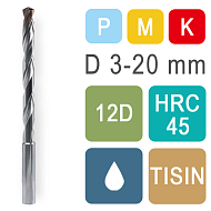 Сверла твердосплавные DRC15D с подачей СОЖ