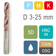 Сверла твердосплавные 5D с подачей СОЖ